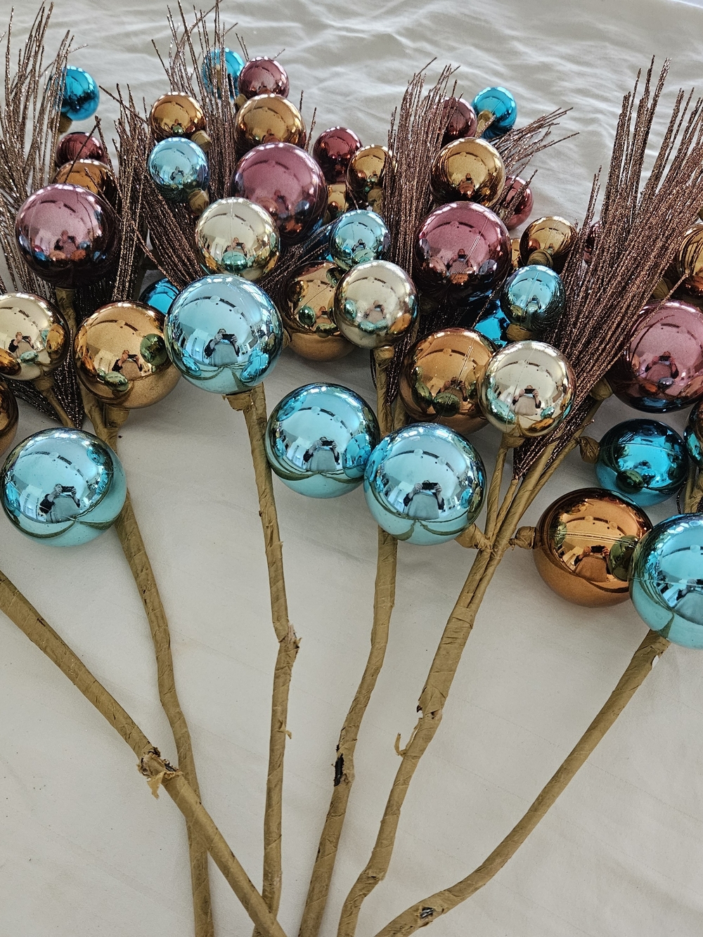 Pier One Metallic Spray Bundle - Blue, Gold, Copper, Pink - Home Accents